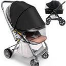 Baby Mosquito Net for Stroller Sun Shade, 2-in-1 Stroller Cover for Sun Protection with Two-Way Zipper and Storage Bag, Breathable Strollers Bug Net Suitable for Bassinet, Cradle, Car Seat – Black by TinyTreasures Baby Boutique