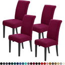 Joccun Chair Covers for Dining Room Set of 4,Dining Chair Slipcovers Stretch Dining Room Chair Covers Seat Protector,Washable Parsons Chair Cover for Home,Hotel(Wine Red,4 Pack) by CozyNest Decor