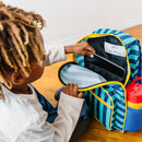 Wildkin ECO rPET Kids Backpack – Recycled, Padded, Adjustable for School & Travel – Blue Stripes by TinyTreasures Baby Boutique