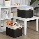 DULLEMELO Storage Bins Large-16"x12"x12" With Leather Handles for Organizing,Decorative Collapsible Storage Baskets for Shelves Closet Home Office (White&Black) by TinyTreasures Baby Boutique