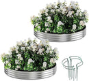 Galvanized Metal Planter Round Raised Garden Bed Kit for Gardening Outdoor，2x2x1ft 2pc Grow Garden Box Raised Flower Bed，Round Galvanized Planter Outdoor Metal Fire Pit Ring by GreenHaven Gardens