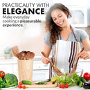 Zulay Kitchen Premium 8-Piece Wooden Spoons - Smooth Finish, Natural Teak Wood, Non-Stick, Handmade by CozyNest Decor