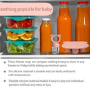 Silicone Baby Food Freezer Tray with Teething Popsicle Molds - Baby Fruit Feeder and Breastmilk Teether Combo by TinyTreasures Baby Boutique