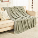 EMME Muslin and Fleece Queen Blanket Reversible - 80"*90" Sage Green Soft Warm Throw Blankets for Couch Bed Picnic Travel Bed by CozyNest Decor