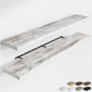 RICHFOCUS 72Inch Floating Shelves for Wall 2 Pack Shelves for Bedroom|Kitchen|Bathroom Wall Mounted Rustic Distressed Wood Floating Shelf with Invisible Brackets for Books|Storage|Decor, Rustic by CozyNest Decor