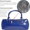 Wine Clutch Bag (Thermal Insulated) Trendy Women’s Carry Tote | Holds Red & White 750mL Bottles | Trendy Fashion | Incl. Portable Waiter-Style Corkscrew (Blue Burmese) by TinyTreasures Baby Boutique