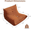 Bean Bag Chair, Oversized Bean Bag Chair for Living Room, Fireside Chair for Adults with Memory Foam Filled, Big Accent Sofa Lounge Floor Sofa for Gaming, Reading, Relax, No Assembly Required(Orange) by CozyNest Decor