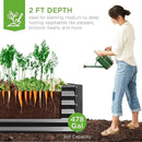 Best Choice Products 8x4x2ft Outdoor Metal Raised Garden Bed, Deep Root Planter Box for Vegetables, Flowers, Herbs, and Succulents w/ 478 Gallon Capacity - Gray by GreenHaven Gardens