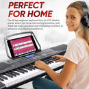 PYLE Electric Piano, Electric Keyboard Piano, Music Keyboard, 61 Keys, Bluetooth, LCD Display, Portable Design, Karaoke Function, Includes Stand, Stool, Book Rack, Headset, Perfect for Beginners by TinyTreasures Baby Boutique