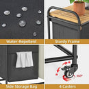 Laundry Hampers 2 Section, Laundry Sorter with Removable Shelf and Pull-Out Bags, Clothes Hampers with Wheels Rolling Cart Basket for Laundry Room Bathroom, 2 x 50 L (Black White) by CozyNest Decor