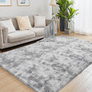 Fluffy Shag Area Rug, 4x6 Tie-Dyed Light Grey Rugs for Bedroom, Soft Plush Area Rugs for Living Room, Non-Slip Indoor Carpet for Nursery, Study Room, Dressing Room, Home Decor by TinyTreasures Baby Boutique