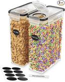 Cereal Containers Storage 2 Pack 135 fl. oz Cereal Dispenser Countertop, Airtight Food Storage Containers for Pantry Organization and Storage, Bpa-free Cereal Storage Container with Marker & Labels by CozyNest Decor