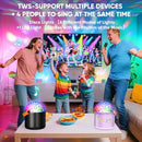 Karaoke Machine with Disco LED Lights for Adults Kids, Portable Bluetooth Speaker with 2 Wireless Microphone Toys Gifts for Girls Boys Birthday Family Home Party by TinyTreasures Baby Boutique