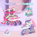 SULIFEEL Rainbow Unicorn Inline Skates for Girls Boys 4 Size Adjustable Light up Wheels Skates for Kids Beginner by TinyTreasures Baby Boutique