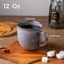 AmorArc 12oz Coffee Mugs, Ceramic Coffee Mugs set of 6 for Man, Woman, Dad, Mom, Modern Coffee Mugs with handle for Latte/Cappuccino/Milk/Cocoa. Dishwasher&Microwave Safe, Gray-Reactive Glaze by CozyNest Decor