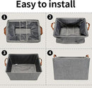 GRANNY SAYS Closet Storage Baskets, Collapsible Fabric Storage Bins with Metal Frame, Clothes Organizer Bins, Extra Large Baskets for Shelves, Gray, 4-Pack by CozyNest Decor