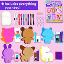 KRAFUN Unicorn Sewing Keyring Kit for Kids Age 7 8 9 10 11 12 Learn Art & Craft, Includes 6 Stuffed Animal Bear, Dog, Rabbit, Raccoon, Owl Dolls, Instruction & Felt Materials by TinyTreasures Baby Boutique