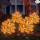 TORONTOKYO 4 Pack Fall Solar Outdoor Lights, Fall Decor 80 LED Maple Leaves Solar Stake Light with 8 Modes, Waterproof Fall Garden Lights Thanksgiving Decorations for Autumn Yard Pathway Outside by GreenHaven Gardens
