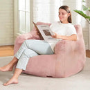 Hobestluk Bean Bag Chair for Adult Small Bean Bag Chairs with Arms Furry Beanbag Chair with Foam Filler Stuffed Bean Bag Sofa for Reading in Bedroom Living Room and Dorms(Pink) by CozyNest Decor