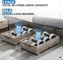 Under Bed Storage with Wheels, 2-Pack Under Bed Shoe Storage Organizer Drawer, Composite Wood Organizer for Shoes Clothes Containers in Bedroom for Clothes,Shoes(Grey) by CozyNest Decor