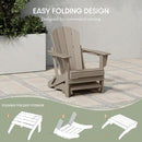 WestinTrends Outdoor Ottoman, Patio Adirondack Ottoman Foot Rest, All Weather Poly Lumber Folding Foot Stool for Adirondack Chair, Widely Used for Outside Porch Pool Lawn Backyard, Weathered Wood by CozyNest Decor