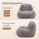 Homguava Bean Bag Chairs for Adults,Giant Beanbag Couch Adult Bean Bag Chair with Filler Included,Modern Lazy Sofa Comfy Chair for Living Room(Grey) by CozyNest Decor