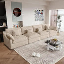 JACH Sectional Couches for Living Room, 4 Seater Cloud Sectional Couch with Deep Seat, Down Filled Modular Sofa, Covers Removeable & Washable, Sofas Furniture for Living Room, Khaki by CozyNest Decor