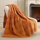 Amélie Home Luxury Striped Faux Fur Throw Blanket for Couch, Embossed Split Fur Cozy Fuzzy Fluffy Luxurious Soft Plush Sofa Chair Bed Gift Blankets for Women Men Wife Friend, 60"x80", Brown by CozyNest Decor