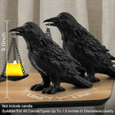 Raven Gothic Home Decor Fake Crow Light Holder Raven Lamp Tealight Candle Holder Resin Raven Statue 2PCS by CozyNest Decor