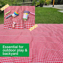 Cute Gingham Picnic Blanket, Waterproof Foldable, in Large 80x60in and Extra Large 80x80in, Portable Compact Beach Blanket, Oversized XL Outdoor Mat (Red, Large) by TinyTreasures Baby Boutique