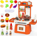 Kitchen Set for Toddler with Sound and Light，Pretend Cooking Food Set,Kids Kitchen Playset，Play Sink with Running Water and Electronic Induction Stove，Kitchen Accessories (red Kitchen and More Food) by TinyTreasures Baby Boutique