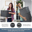 Large 17" 36 Quart Collapsible Stackable Storage Bins with Lids, 5 Packs Dark Gray Foldable Fabric Closet Storage Boxes with Lids Heavy-duty Linen Cube Baskets(17 x 12 x 11) by CozyNest Decor