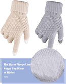 Geyoga 2 Pairs Women's Winter Touch Screen Gloves Soft Warm Fleece Lined Knit Elastic Cuff Winter Texting Gloves by TinyTreasures Baby Boutique