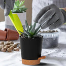 4 inch Small Plant Pots for Outdoor Indoor Plants, 5 Pack Planters with Drainage Holes and Tray, Small Self Watering Pots for Succulent,Cactus, Aloe and Other Plants (Black) by GreenHaven Gardens
