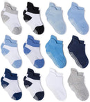 Zaples Baby Non Slip Grip Ankle Socks with Non Skid Soles for Infants Toddlers Kids Boys Girls by TinyTreasures Baby Boutique