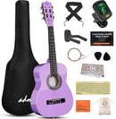 ADM Beginner Acoustic Classical Guitar 30 Inch Nylon Strings Wooden Guitar Bundle Kit for Kid Boy Girl Student Youth Guitarra Online Lessons with Gig Bag, Strap, Tuner, Strings, Picks, Purple by TinyTreasures Baby Boutique