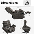 27in Extra Wide Power Lift Recliner Chair for Big Tall with Extended Footrest Heat Massage, Oversized Electric Lift Recliner Chairs for Adults Elderly Seniors, Arm Storage & Cup Holders by CozyNest Decor