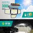 Solar Outdoor Lights - 3000LM 188 LED Motion Sensor Outdoor Lights, 4 Heads Security Light,IP65 Waterproof, Easy Install,270°Wide Angle Flood Wall Light with 3 Modes for Backyard Yard (2 Pack) by GreenHaven Gardens