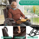 VIVIJASON Power Lift Chair Electric Recliner for Elderly Heated Vibration Massage Faux Leather Recliner Chair with 2 Remote Controls, Cup Holders, Side Pockets & USB Ports for Living Room (Brown) by CozyNest Decor
