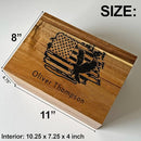 Personalized American Flag Gift Box - Engraved Memory Box, 5 Year Anniversary Wedding Gift for Men, Boyfriend, Acacia Wood Decorative Chest, Keepsake Boxes with Custom Hidden Message, 11x8x4.75 in by TinyTreasures Baby Boutique