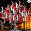 2-Pack Meteor Shower Lights Outdoor Waterproof, Rain Drop Christmas Lights Total 384 LED 30cm 16 Tubes Snow Cascading String Lights Plug in for Xmas Tree Wedding Party Garden Décor (Red and White) by GreenHaven Gardens