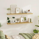 Fun Memories 55 Inch Floating Shelves for Wall 2 Pack Shelves for Bedroom|Kitchen|Bathroom 55 x 9.3 Inch Wood Floating Shelf with Invisible Brackets for Books|Storage|Decor, Oak by CozyNest Decor
