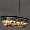TOCHIC Chandelier for Dining Room 40 inch, Modern Crystal Chandelier for Living Room, Black Kitchen Chandelier Island Lighting, Oval Contemporary Ceiling Light Fixture for Bedroom, Smoke Grey by CozyNest Decor