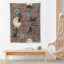 ICMOLYYENLO Boho Medieval Cat Tapestry, Abstract Atomic Starburst Geometric Aesthetic Art Wall Hanging For Bedroom Living Room Dormitory 50x60 Inches by CozyNest Decor
