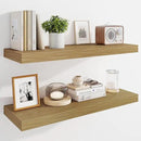Marsmiles 30" Floating Shelves for Wall, Wooden Shelves with Invisible Brackets Set of 2, Rustic Farmhouse Wall Mounted Shelf for Kitchen Bathroom Living Room Study, Natural Oak by CozyNest Decor