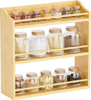 Spice Rack Wall Mounted, Spice Organizer for Counter, Bamboo Spice Storage Holder for Kitchen Cabinet, Pantry (Spice Jars Not Included, Natural) by CozyNest Decor