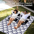 OLANLY Reversible Outdoor Rug 5x8 ft Clearance, Waterproof Outdoor Plastic Straw Rug with Interlacing Pattern, RV Mat for Patio, Camping, Balcony, Deck, Backyard, Navy & White by CozyNest Decor