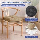 Chair Cushions for Dining Chairs, Dining Chair Cushions, Tufted Indoor Chair Pads with Ties & Non Slip Backing, Seat Cushions for Kitchen Chairs 16.5” x 16.5” x 3.5”, Set of 6, Khaki by GreenHaven Gardens