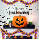 50 Ft Halloween Tinsel Garlands,Funny Pumpkin Purple Bats Shiny Metallic Twist Foil Tinsel Garland Hanging Holiday Decorations for Home Indoor Outdoor Festivities Party Decor by CozyNest Decor