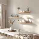 24 Inch Floating Shelves for Wall Rustic Light Wood Wall Shelves for Bedroom Set of 4 by CozyNest Decor